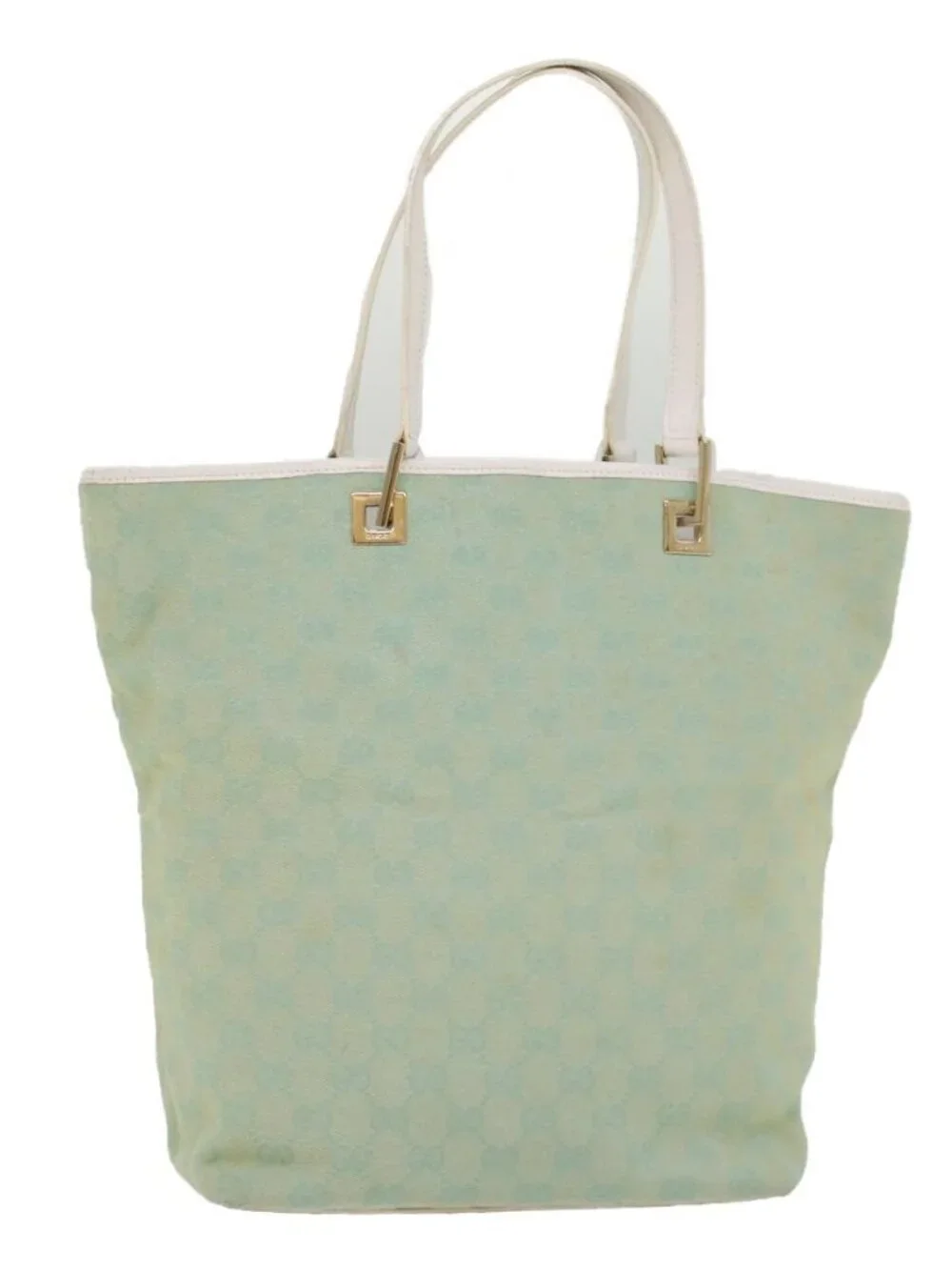 GUCCI GG Canvas Tote Bag Light Blue 002 1098 Auth ki3541